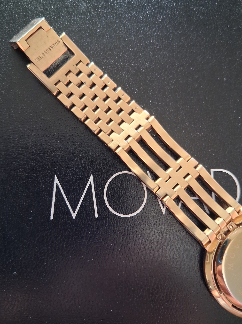 Movado Watch Gold and Diamond Women's Bracelet $2795 - Picture 12 of 16